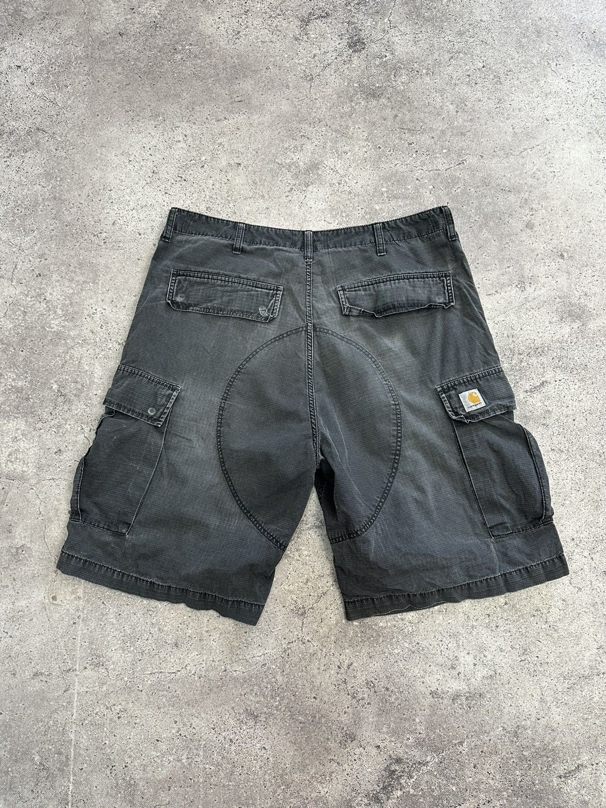 Carhartt × Carhartt Wip × Vintage Vintage Carhartt Cargo Shorts Gray Distressed Y2K Faded Size US 36 / EU 52 - 1 Thumbnail