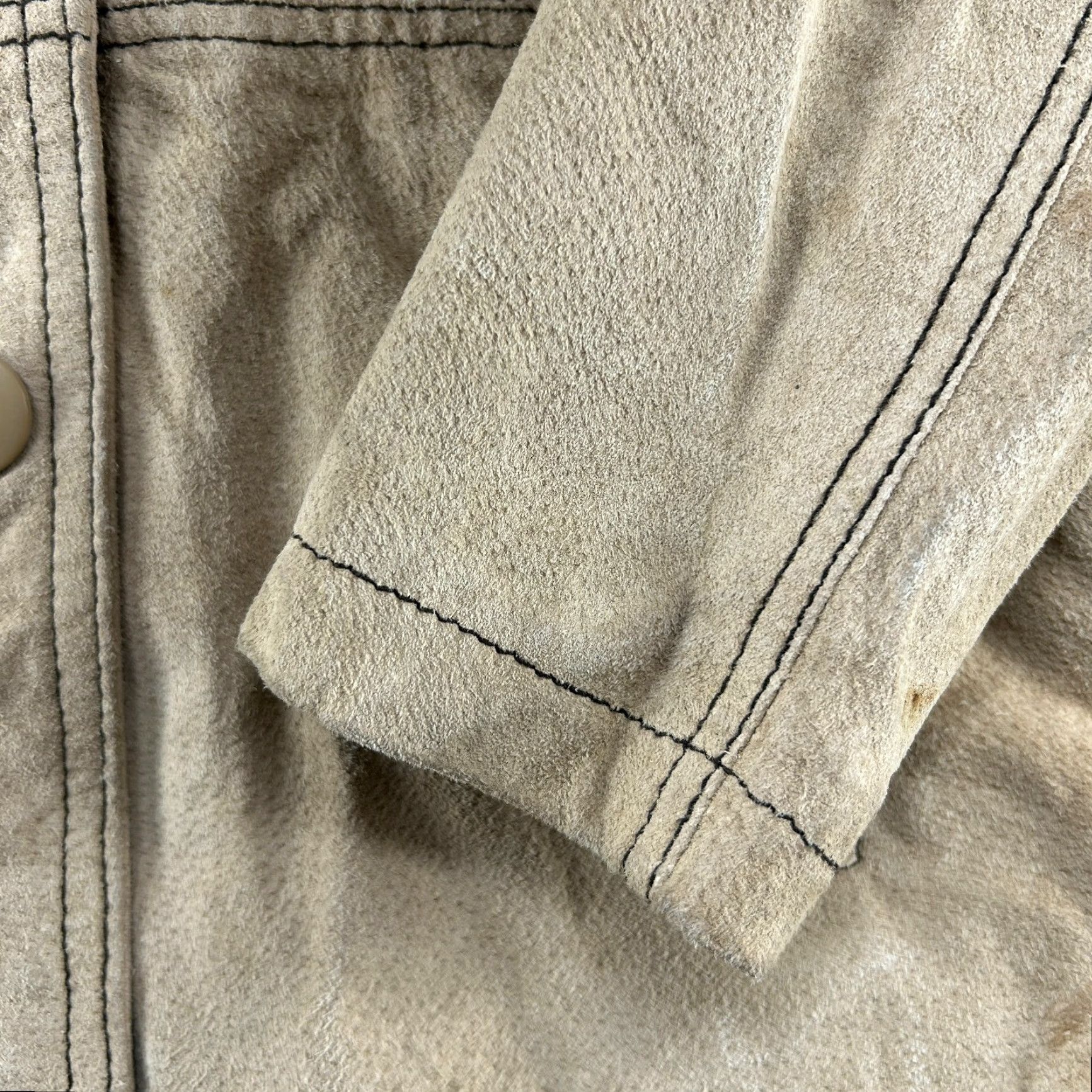Vintage Wilsons Leather Jacket Womens Small Beige Maxima Suede Pea Coat Solid Zip Jacket Size S / US 4 / IT 40 - 5 Thumbnail