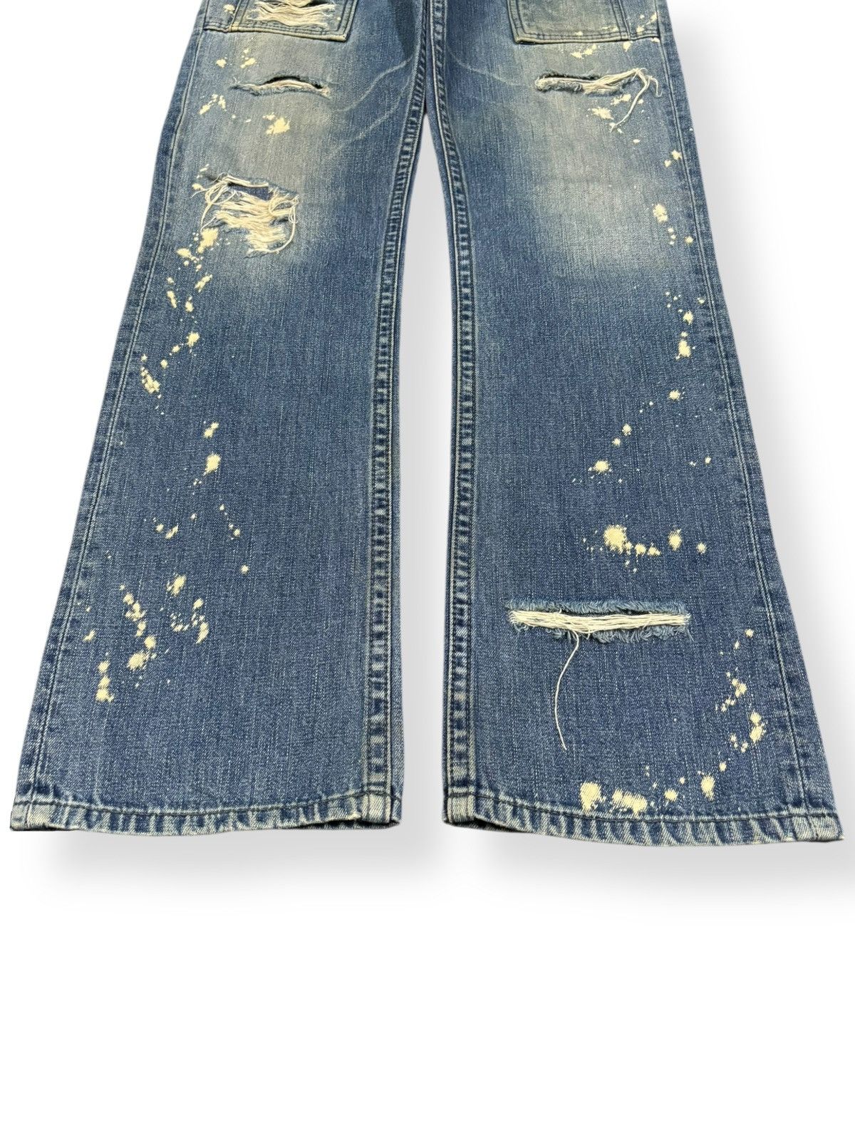 Kapital Kountry Vintage TMT Big Holiday Splatter Distressed Bush Pants Denim Size US 29 - 6 Thumbnail