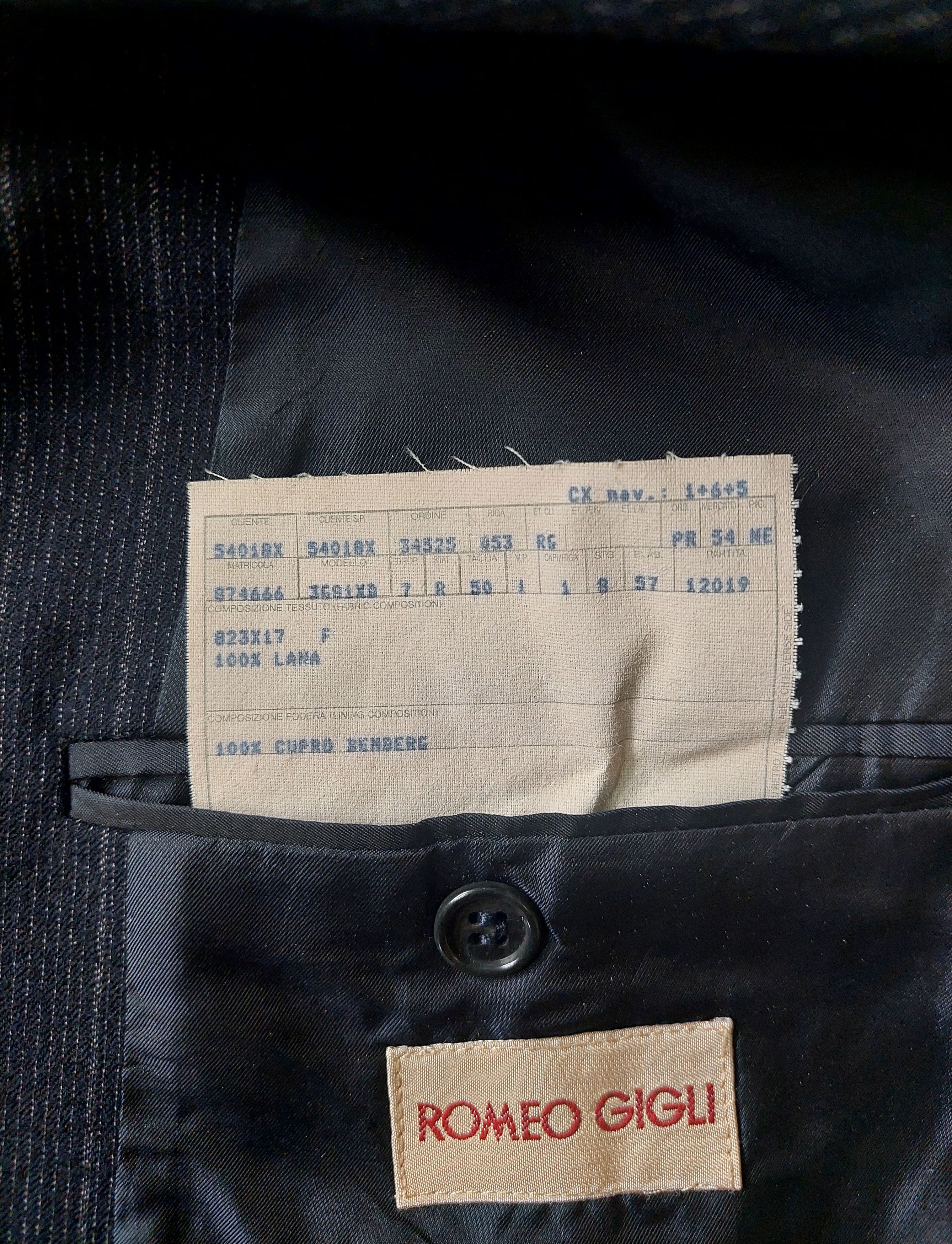 Romeo Gigli Romeo Gigli Wool Blazer Navy Pinstripe 90s Mens Size 50 IT Size 50R - 11 Thumbnail