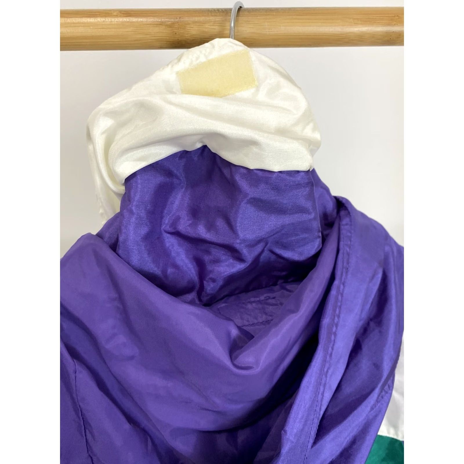 Champion VTG Champion 90s Windbreaker Jacket Hooded Long Nylon Men L Teal White Purple Bold Full Zip Era 90s Mens Jacket Size US L / EU 52-54 / 3 - 6 Thumbnail