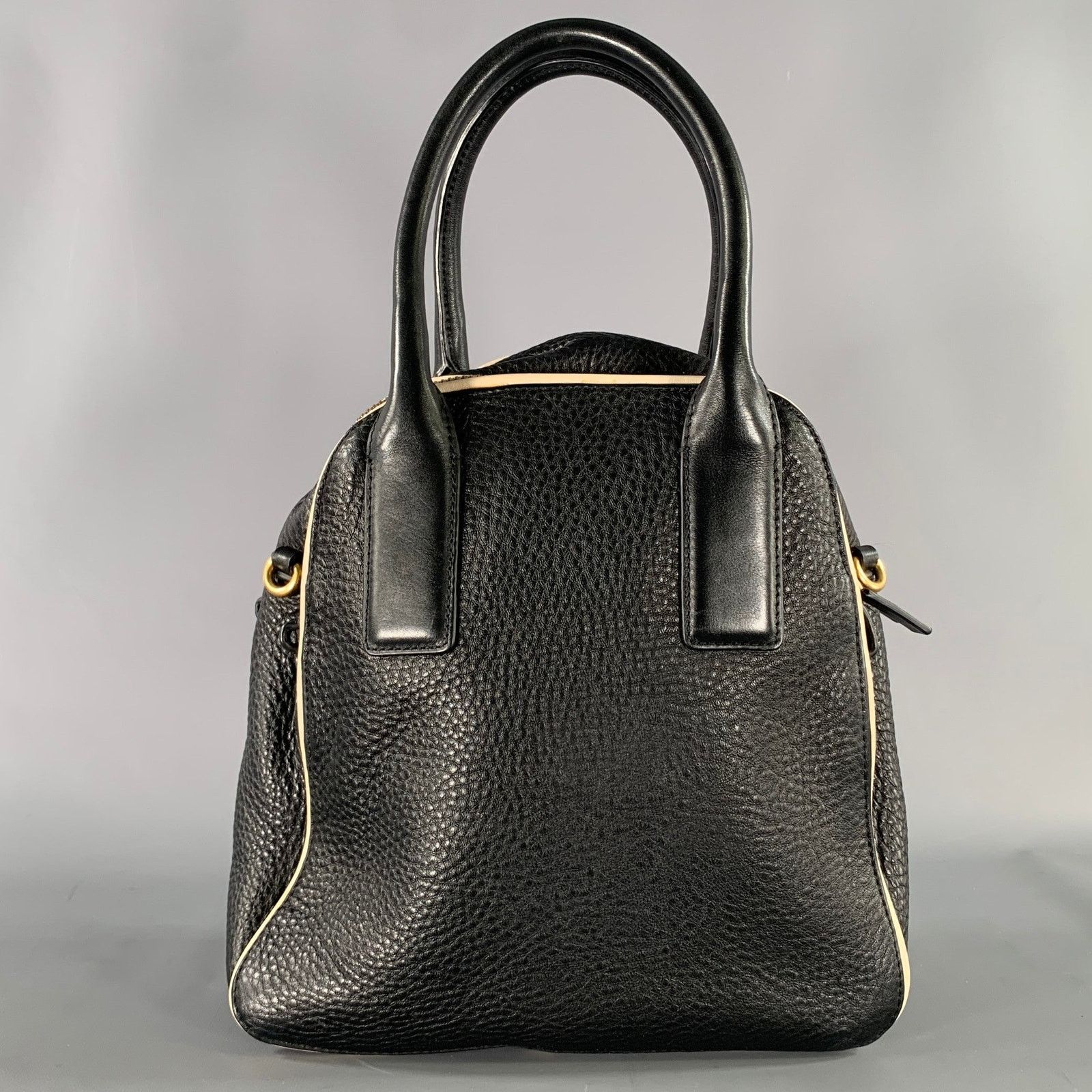 Marc Jacobs MARC JACOBS Size Black White Pebble Grain Leather Bags Size ONE SIZE - 4 Thumbnail