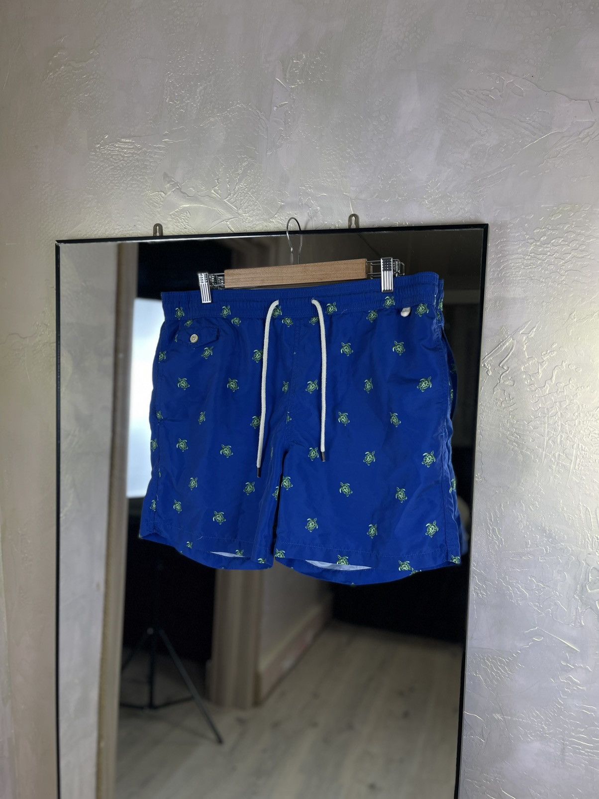 Polo Ralph Lauren Polo Ralph Lauren Turtle Motif Traveler Swim Trunks Blue Size US 32 / EU 48 - 5 Thumbnail