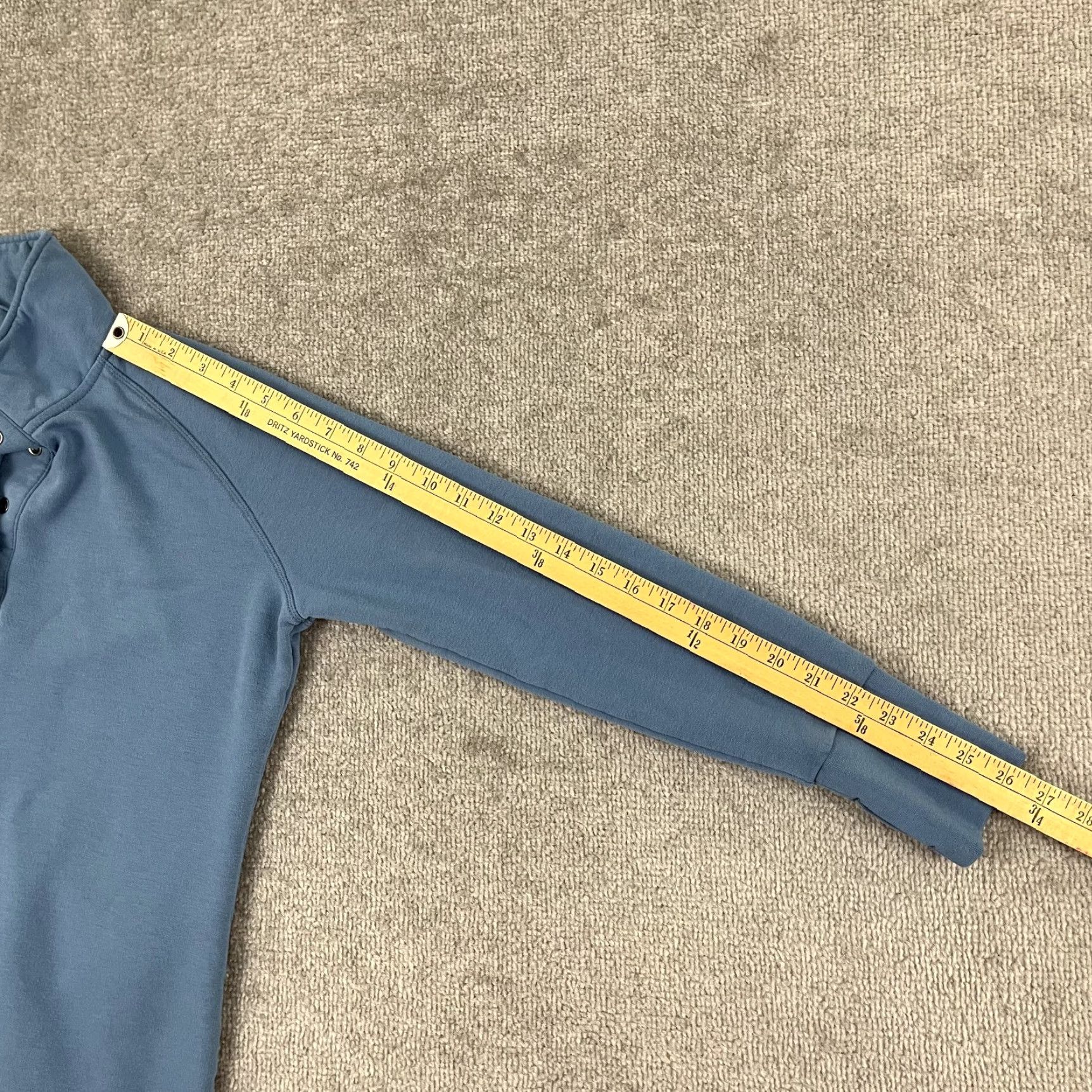 Vintage Free Fly Womens Medium Blue Henley Quarter Snap Hiking Sweater Jacket Pullover Size M / US 6-8 / IT 42-44 - 6 Thumbnail