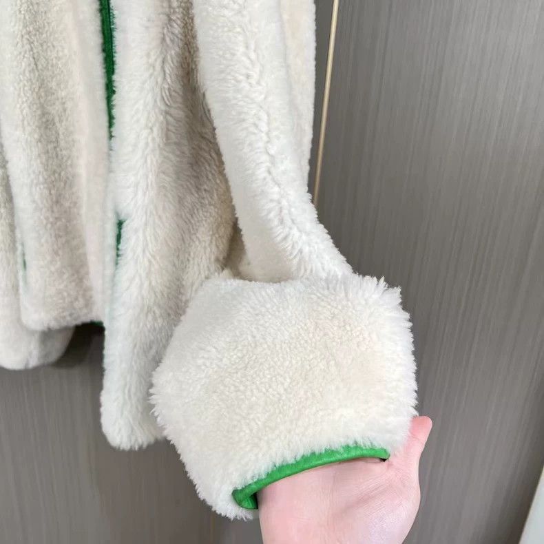 Louis Vuitton Louis Vuitton Faux Fur Jacket with Green Accents-2506 Size US XXL / EU 58 / 5 - 4 Thumbnail