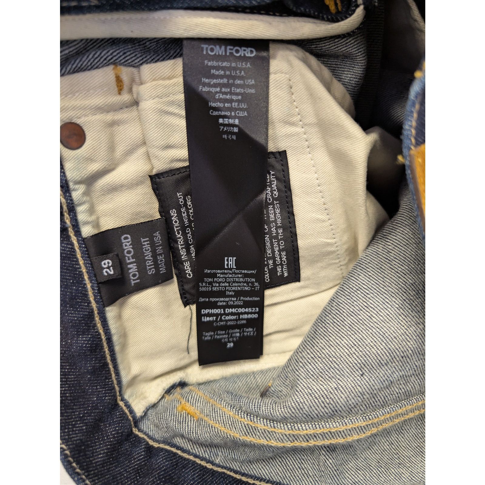 Tom Ford o1rshd1 Straight Denim Jeans in Indigo Blue Size US 40 / EU 56 - 18 Thumbnail