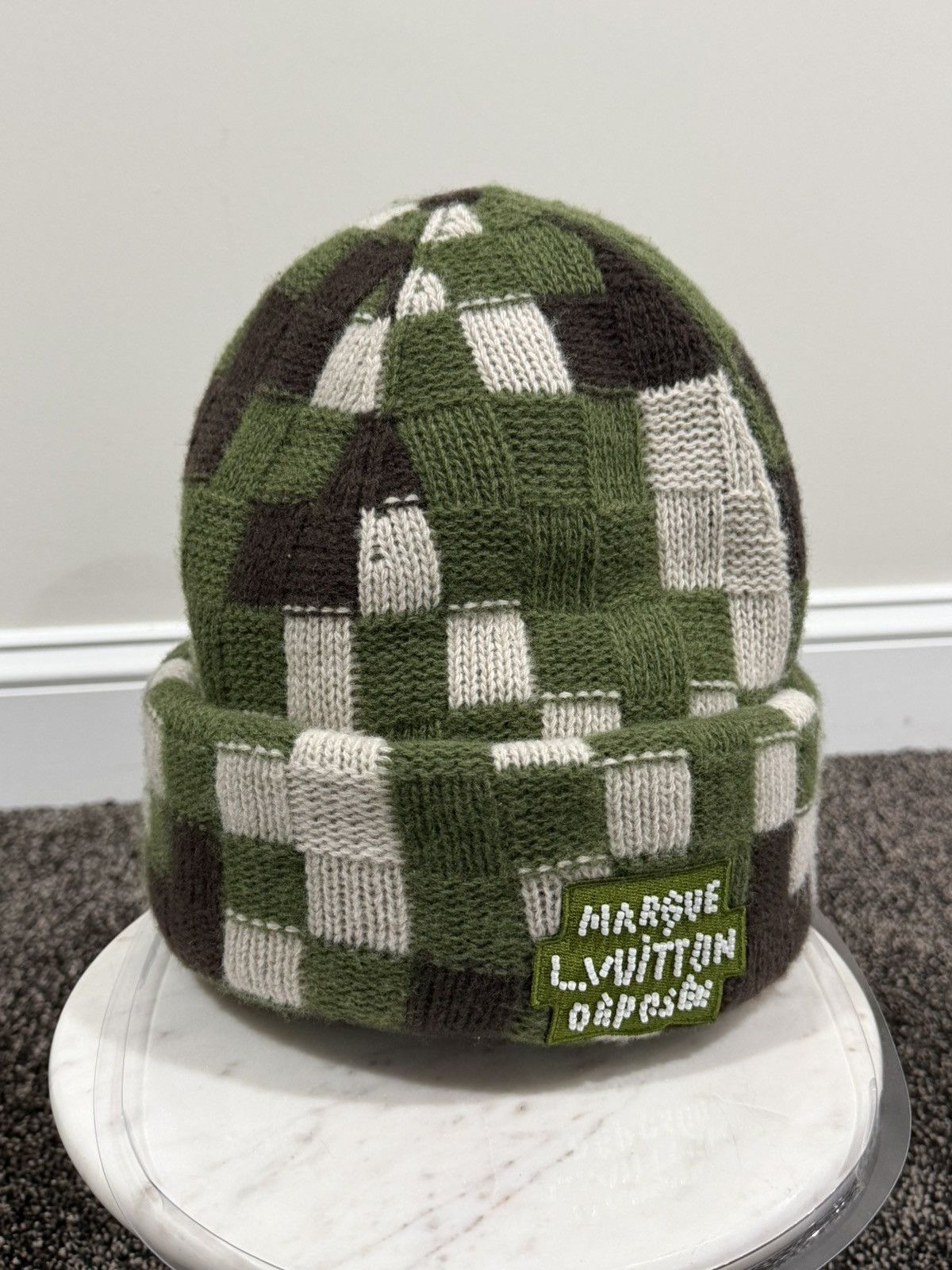 Louis Vuitton Louis Vuitton Pharrell Damoflage Damier Camo Beanie Knit Hat Size ONE SIZE - 1 Thumbnail
