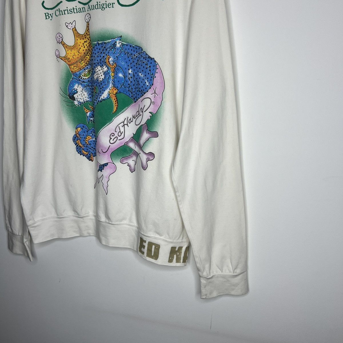 Christian Audigier VINTAGE Y2K ED HARDY BY CHRISTIAN AUDIGIER WHITE SWEATSHIRT Size US M / EU 48-50 / 2 - 2 Thumbnail