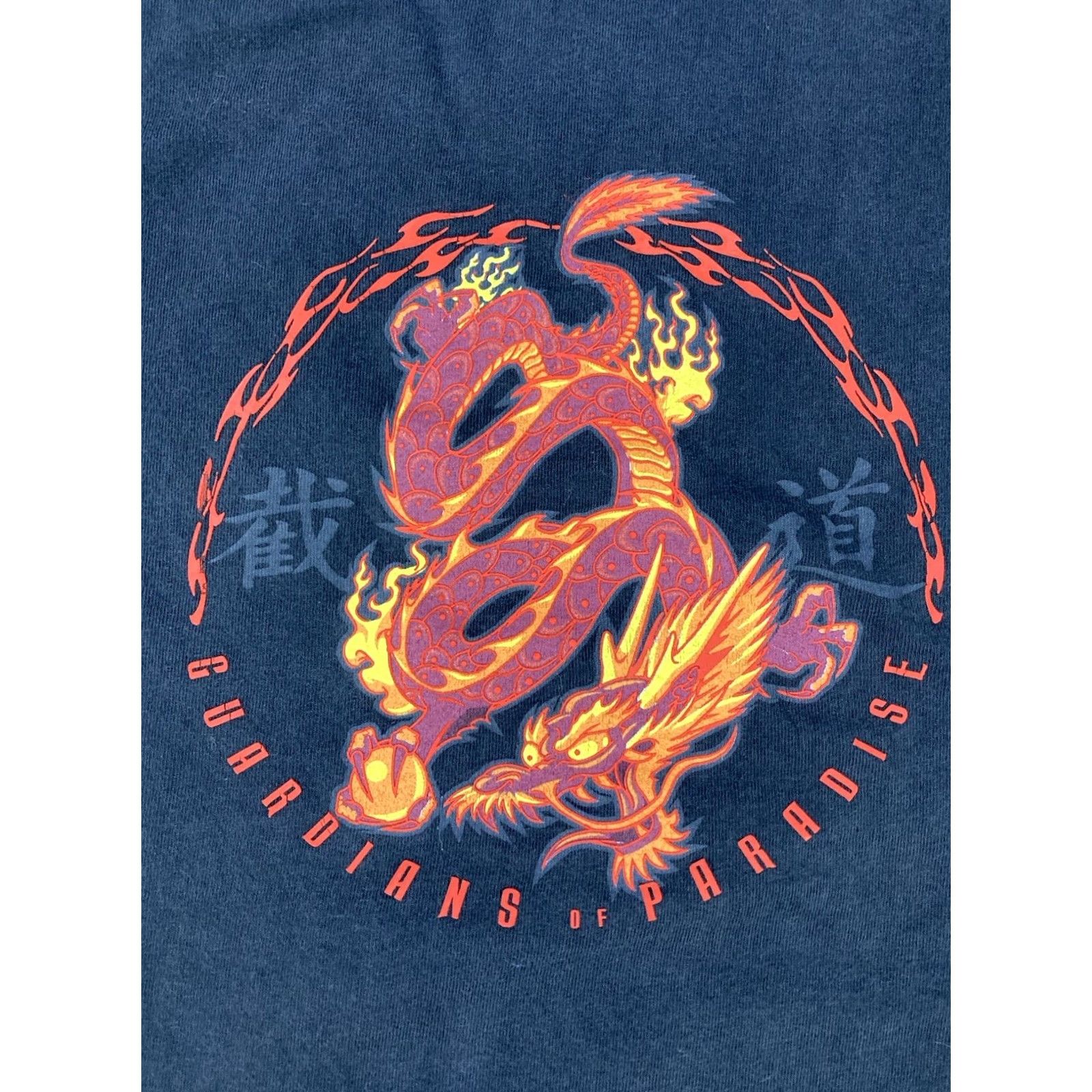 Tultex VINTAGE Guardians Of Paradise Dragon Graphic T-shirt Men Large Black Size US L / EU 52-54 / 3 - 2 Thumbnail