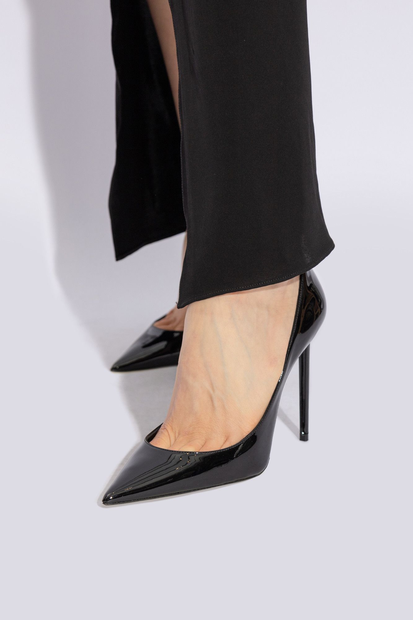 Saint Laurent Paris o1s1wg111024 Zoe Pumps in Patent Leather in Black Size US 10 / IT 40 - 2 Thumbnail