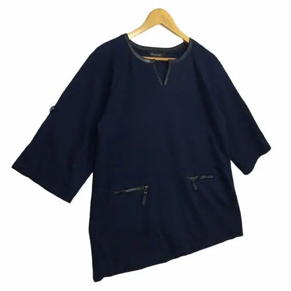 Japanese Brand Vtg FRANCAISE Japan Pure Indigo Dye Tee Shirt Blouse Sweater Size L / US 10 / IT 46 - 3 Thumbnail