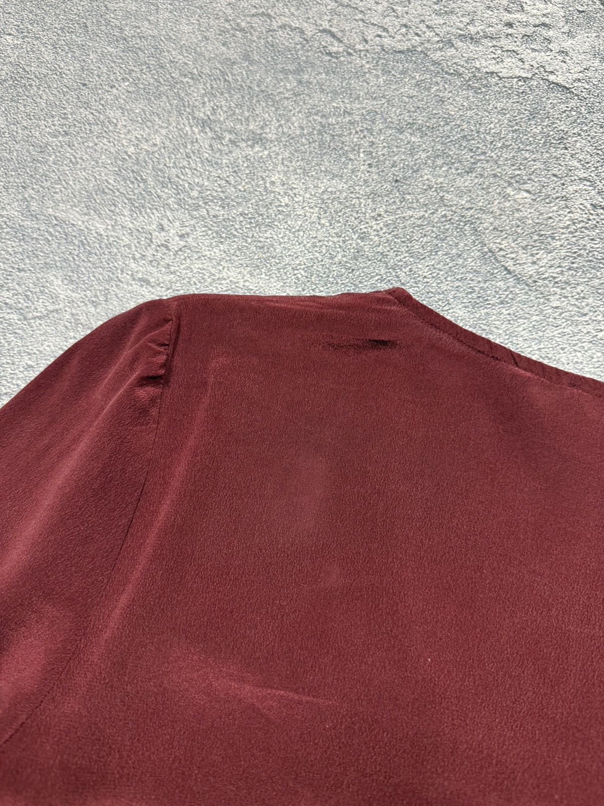 Sezane SEZANE Burgundy Silk Blouse Shirt Size XS / US 0-2 / IT 36-38 - 8 Thumbnail