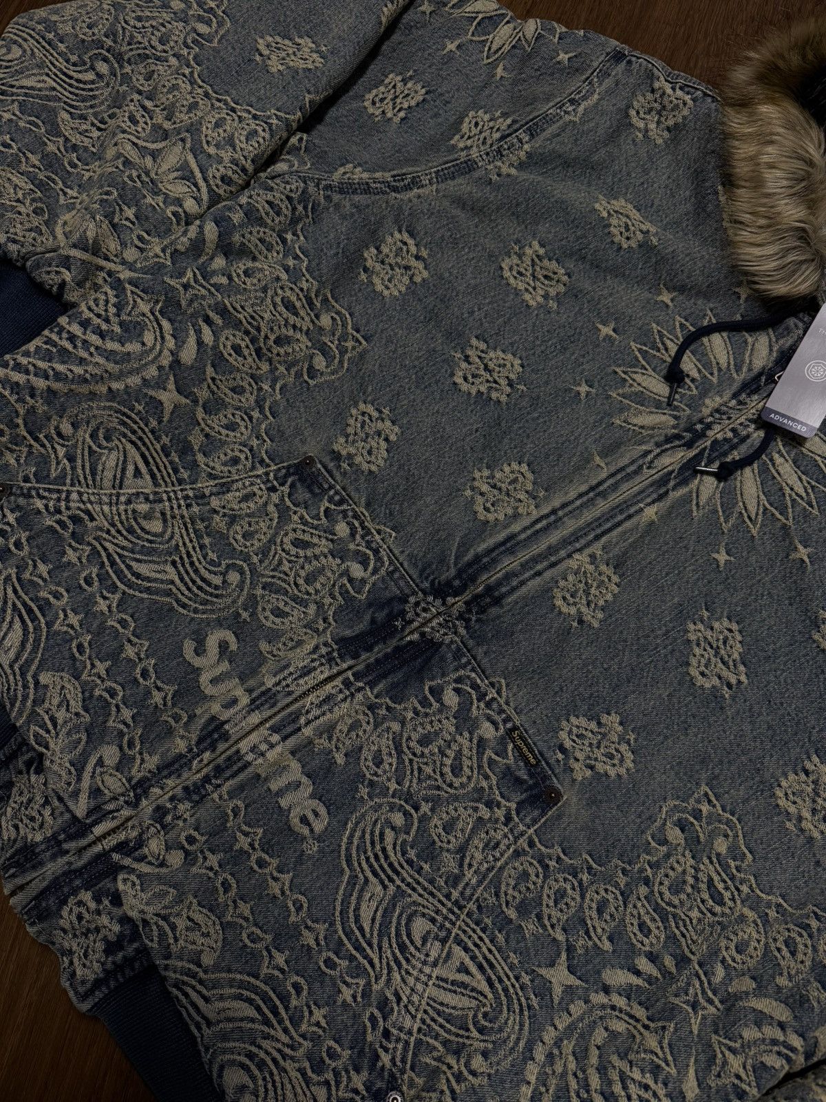 Supreme Supreme Bandana Jacquard Denim Hooded Work Jacket Blue XL Size US XXL / EU 58 / 5 - 7 Thumbnail