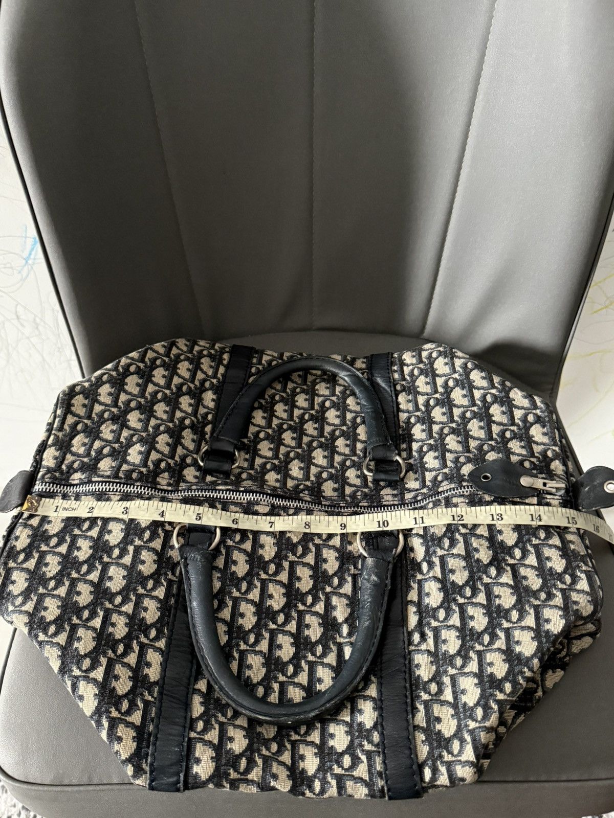 Dior Vintage Christian Dior Dark Blue Monogram Small Duffle Bag Size ONE SIZE - 15 Thumbnail