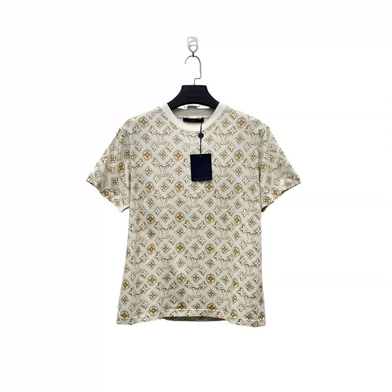 Louis Vuitton louis vuitton Beige full logo short sleeve Size US S / EU 44-46 / 1 - 2 Thumbnail