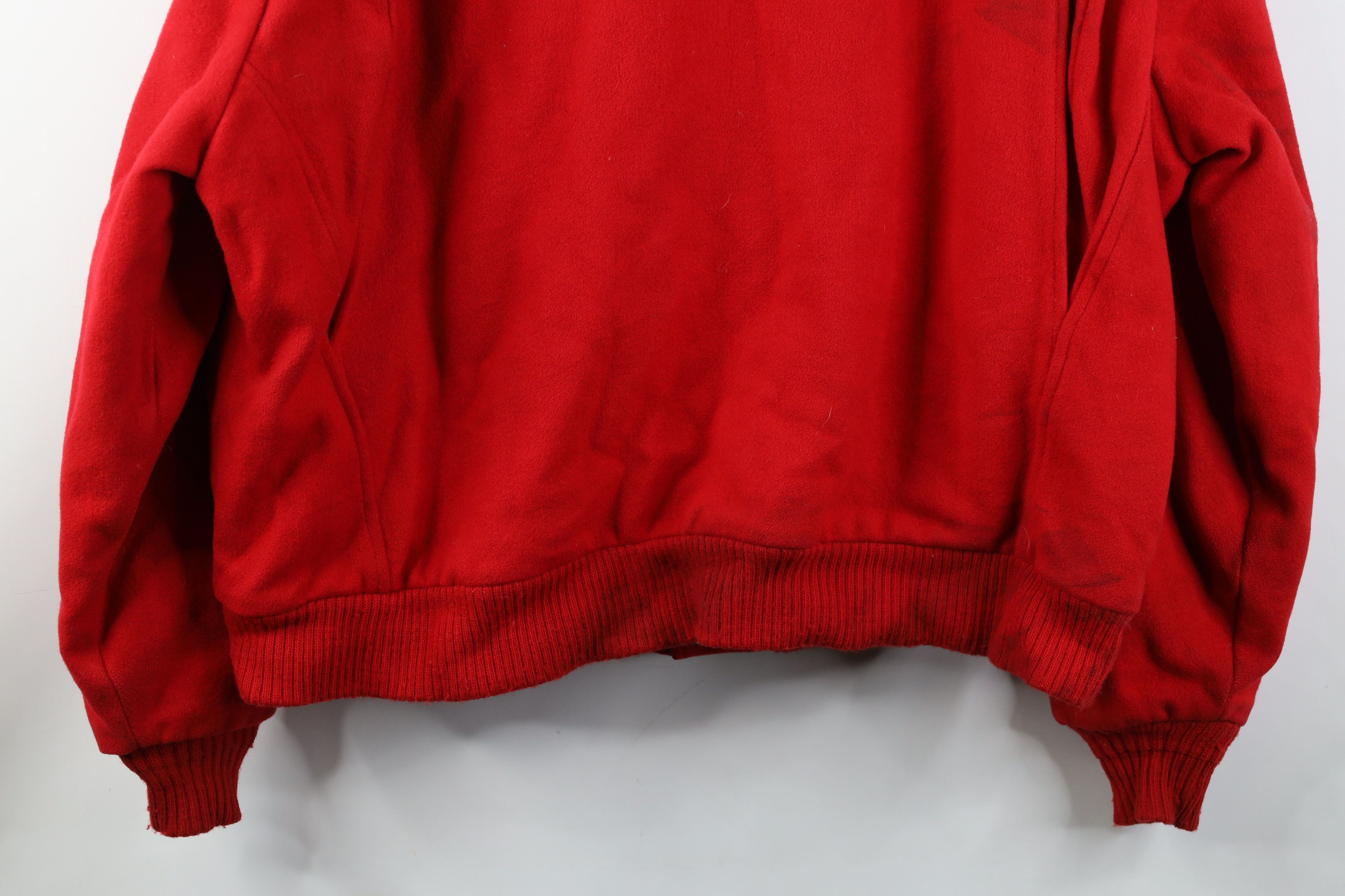 Woolrich Woolen Mills Vintage 90s Woolrich Wool Full Zip Bomber Jacket Red USA Size US XL / EU 56 / 4 - 16 Thumbnail
