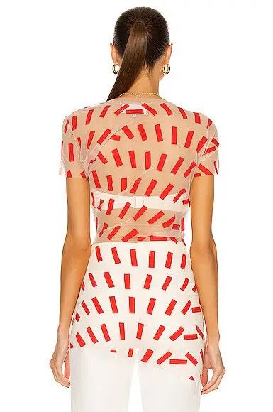 Maison Margiela o1y0625 Crewneck T-Shirt in Red/White Size XS / US 0-2 / IT 36-38 - 4 Thumbnail