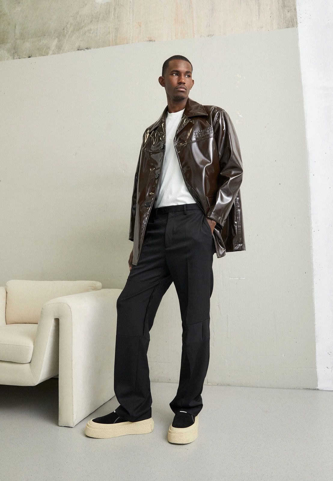 Maison Margiela !DS! SS23 Maison Margiela Faux Leather Brown Patent Jacket Size US M / EU 48-50 / 2 - 2 Thumbnail