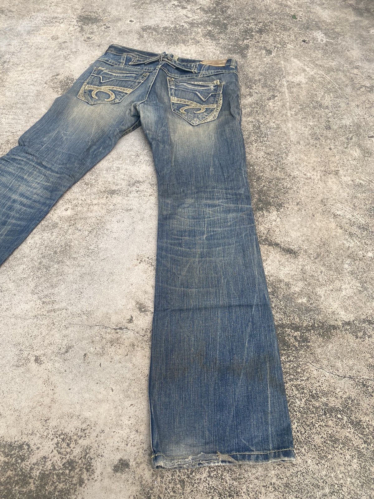If Six Was Nine × Japanese Brand Flare Jeans Red Pepper Clawmark Snake Skin Size US 34 / EU 50 - 15 Thumbnail