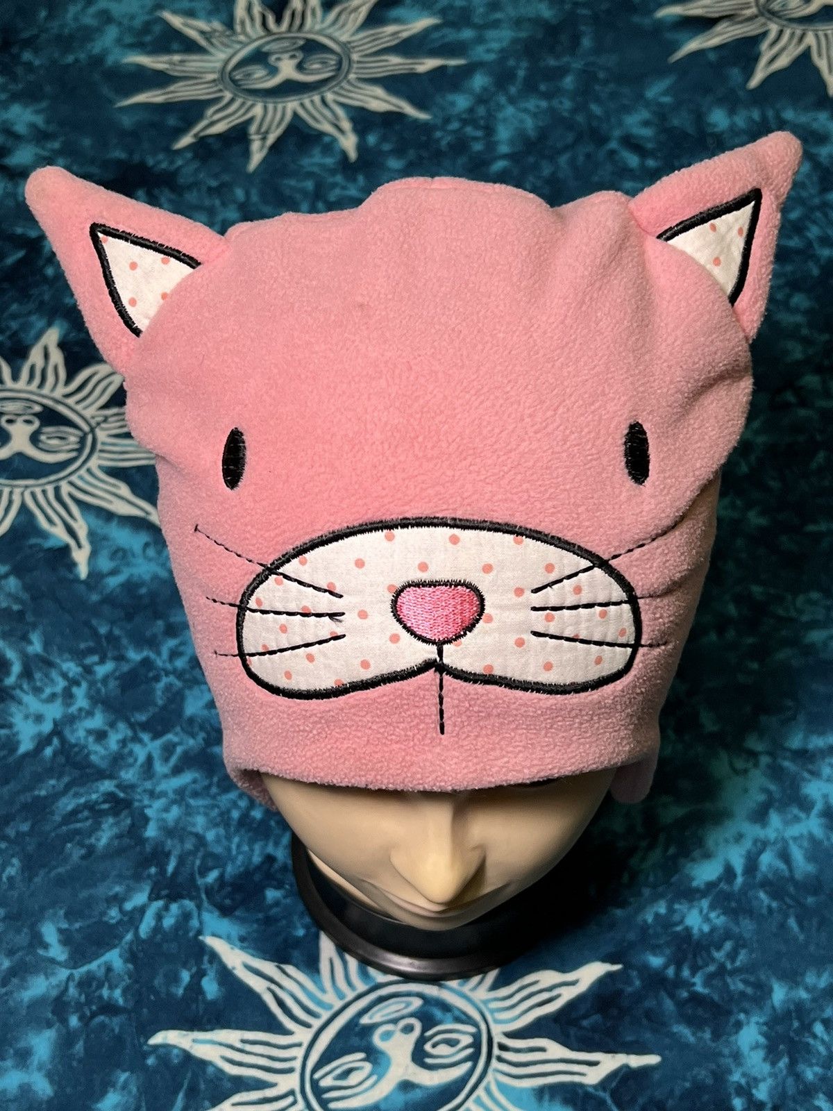 Japanese Brand Y2K Pink Cat Beanie Hat Fleese Cap Size ONE SIZE - 12 Thumbnail