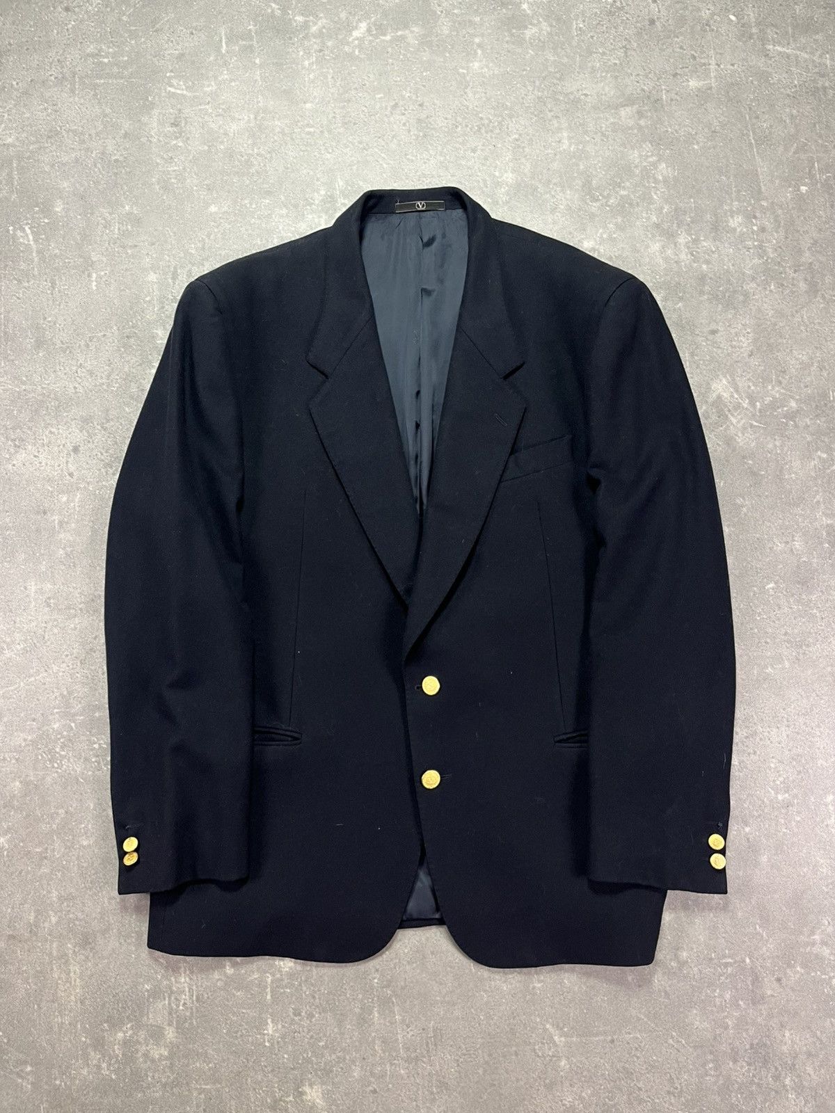 Valentino 90s Valentino Garavani Uomo Gold Buttons Blazer Jacket 52 Size 42R - 3 Thumbnail