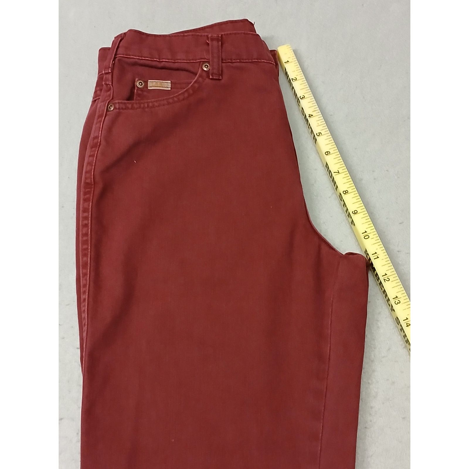 Lee Lee (10L) Vintage Burgundy High Rise Tapered Leg Denim Jeans Size 32" / US 10 / IT 46 - 6 Thumbnail