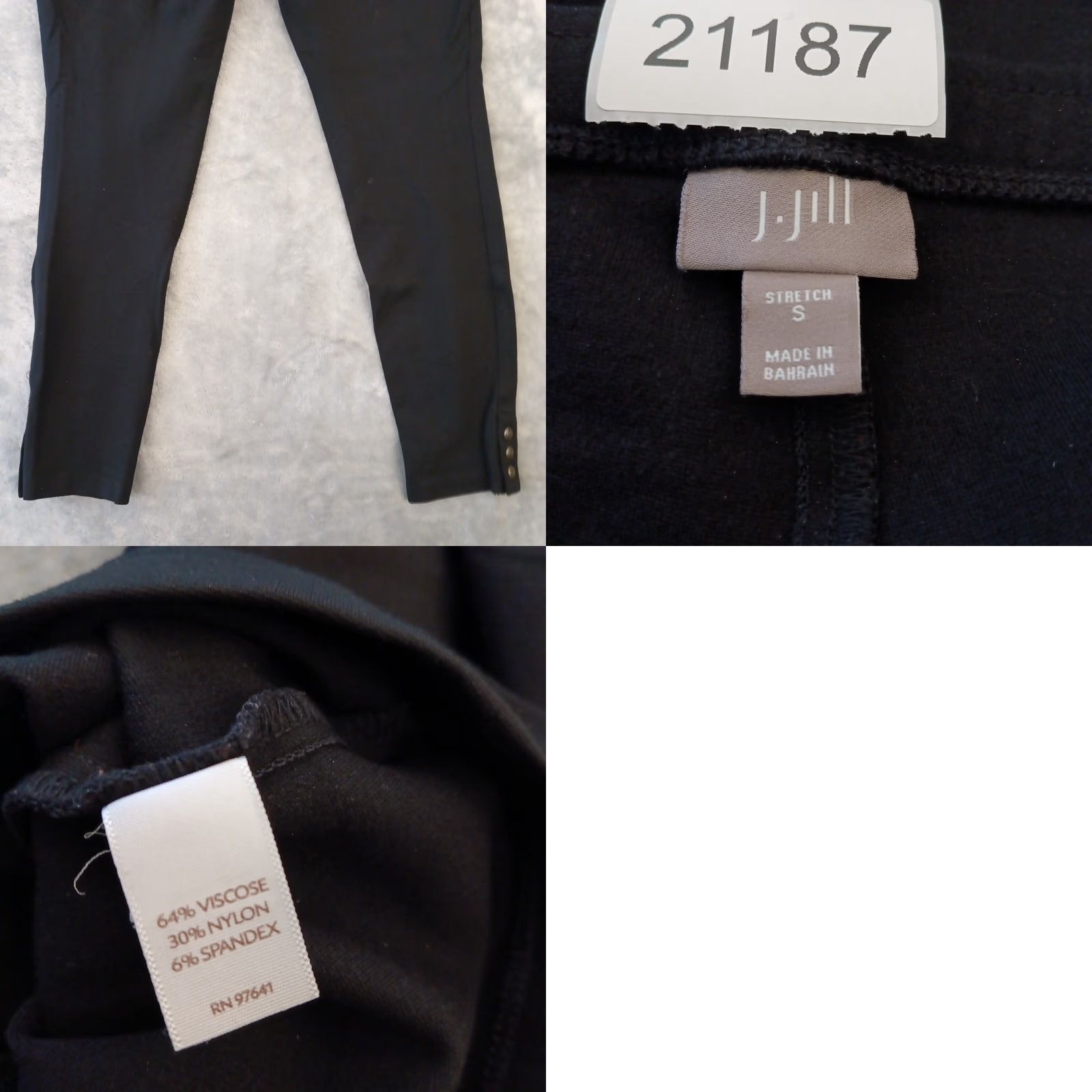 J. Jill J.Jill Pants Womens Small Black Skinny Pull On Stretch Ankle 30x26 Mid Rise Size 28" / US 6 / IT 42 - 8 Thumbnail