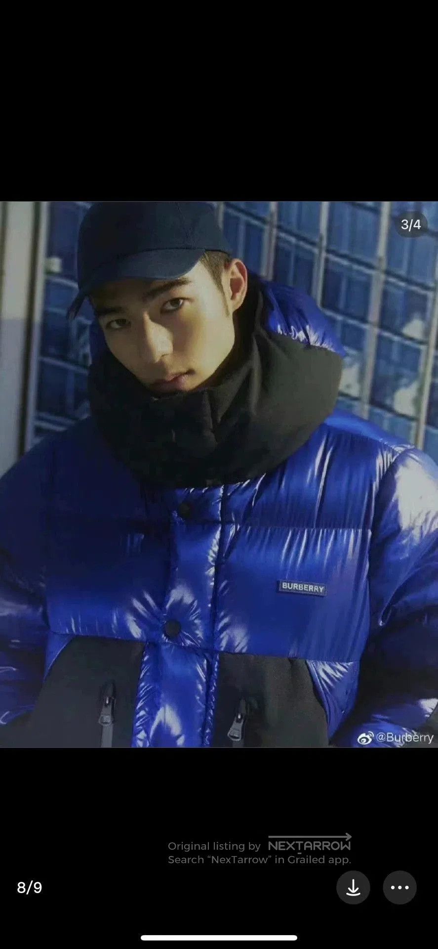 Burberry Blue Puffer Jacket with Hood, Size M. Size US M / EU 48-50 / 2 - 2 Thumbnail