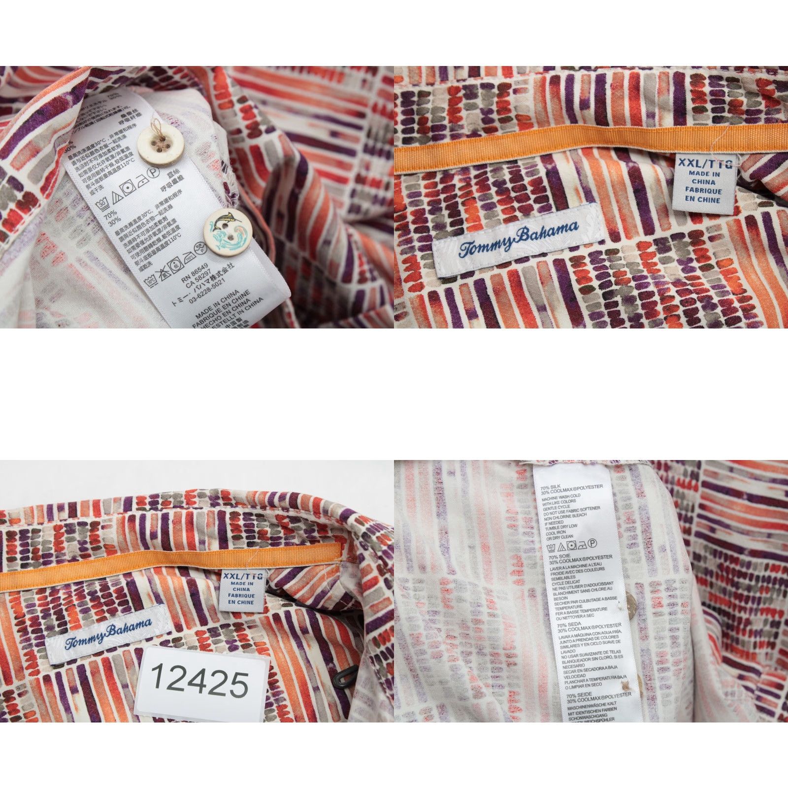 Tommy Bahama VINTAGE Tommy Bahama Island Zone Shirt Men's 2XL Orange Silk Coolmax Tiles Vacation Size US XXL / EU 58 / 5 - 8 Thumbnail
