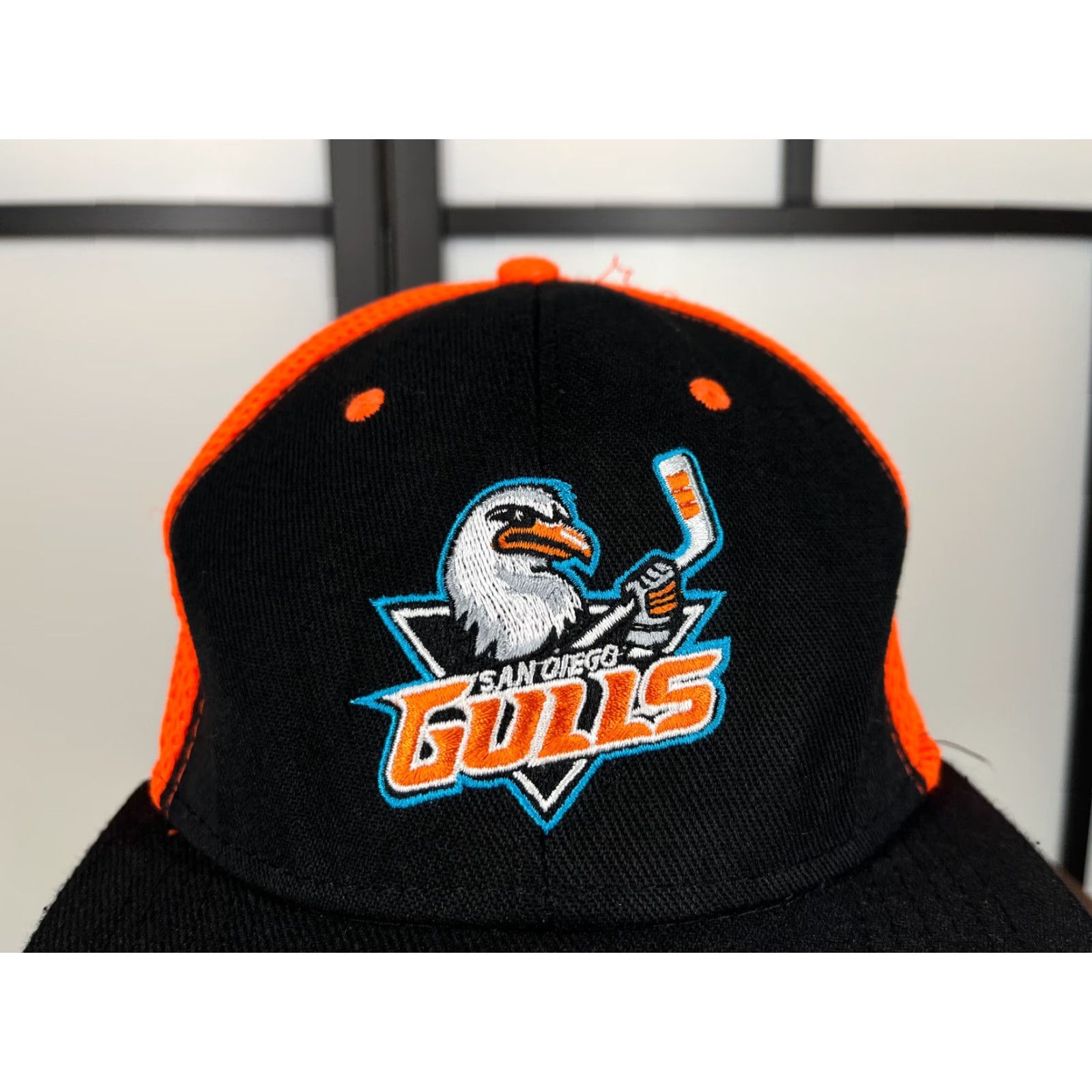 Vintage VINTAGE San Diego Gulls Hat Cap Snap Back Adult Black Orange Embroider Poly Trucker AHL Size ONE SIZE - 2 Thumbnail