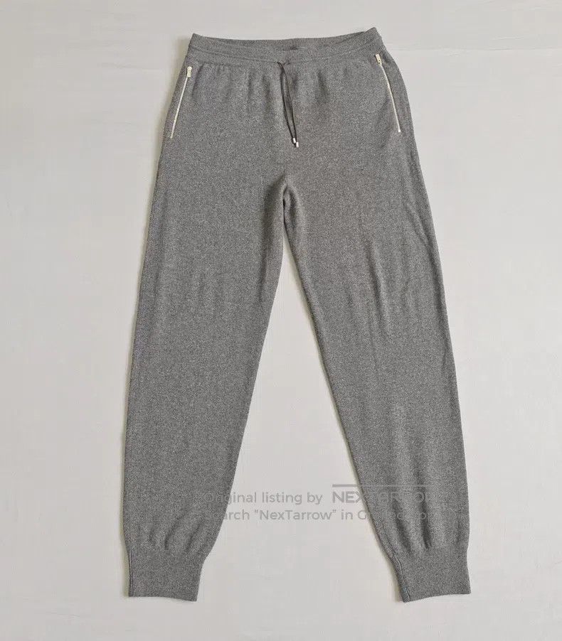 Hermes Hermes size L Men's cashmere knit track pants, gray, 100% c Size US 26 / EU 42 - 1 Thumbnail