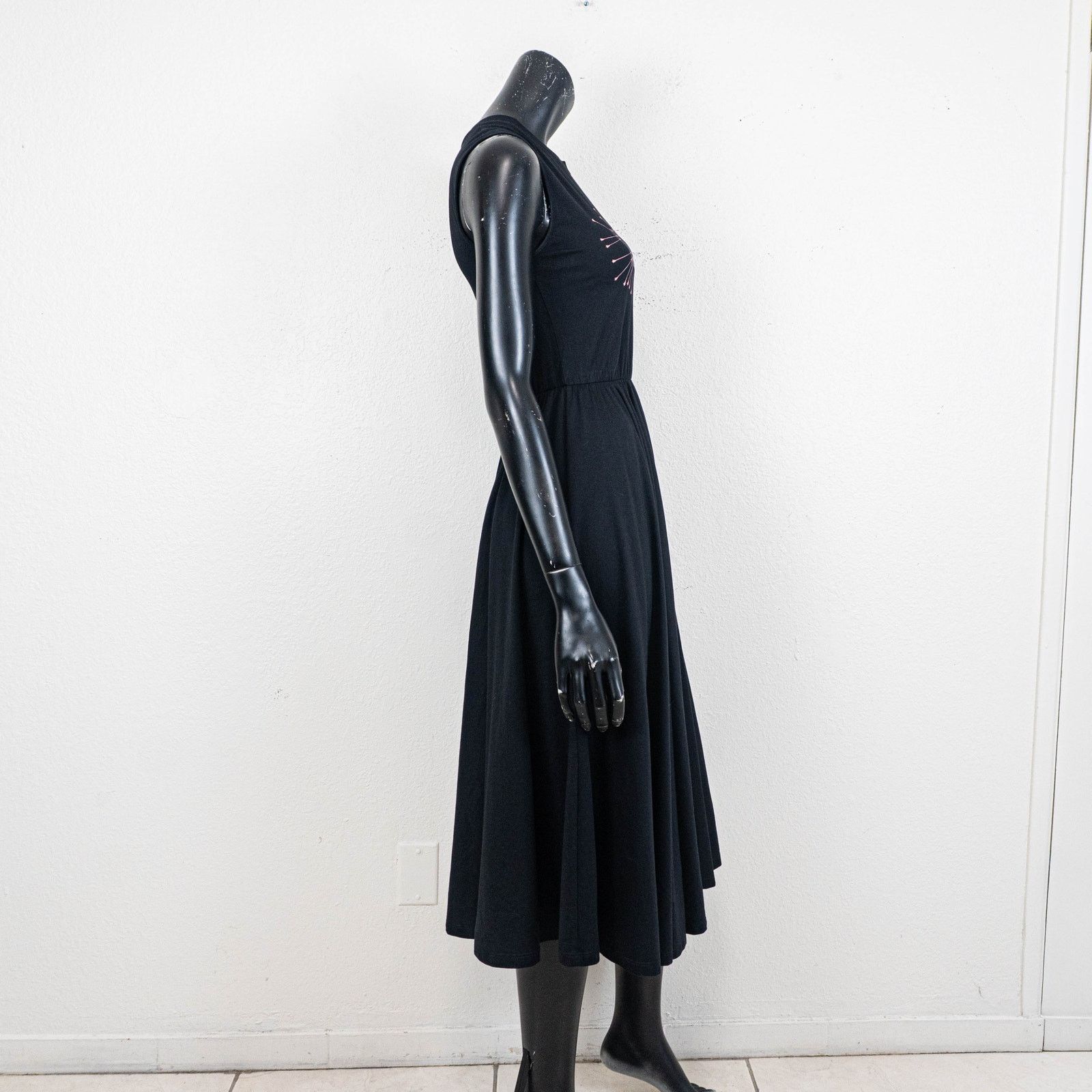 MSGM MSGM Black Cotton Jersey Sleeveles Midi Dress Logo size XS Size XS / US 0-2 / IT 36-38 - 9 Thumbnail