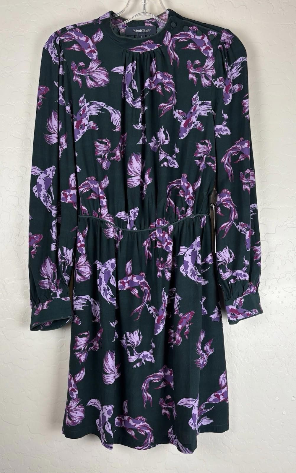 Designer Modcloth Revel In The Details Dress Kohaku Koi S Green 1304