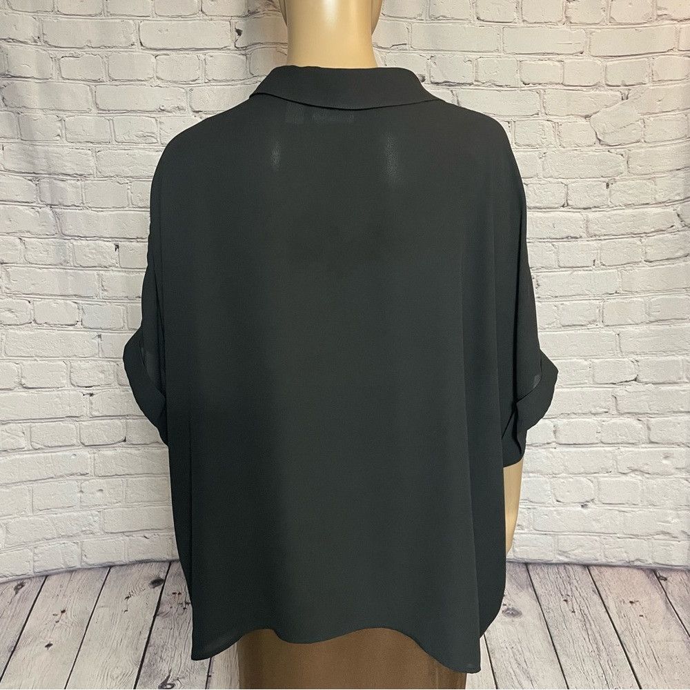 Chicos Chico's Gia Boxy Black Short Sleeve Blouse Size 1 US M Size M / US 6-8 / IT 42-44 - 7 Thumbnail