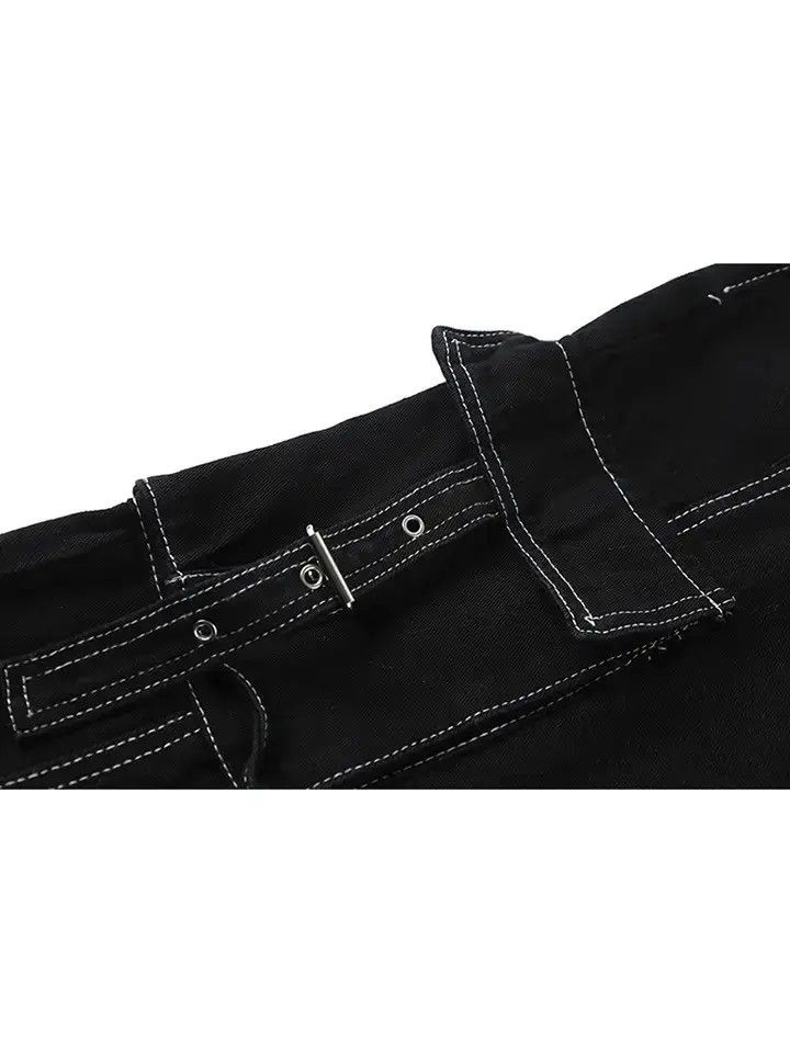 Japanese Brand Black Cargo Carpenter Denim Jeans Size US 32 / EU 48 - 4 Thumbnail
