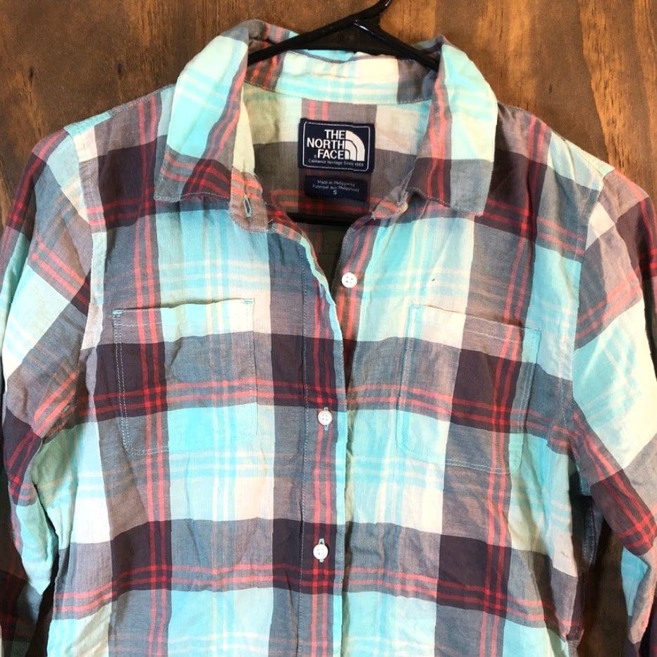 Vintage The North Face Womens Shirt Plaid Collared Button-Up Long Sleeve Small Size S / US 4 / IT 40 - 2 Thumbnail