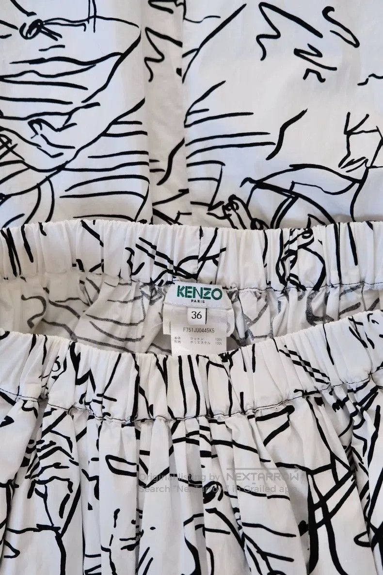 Kenzo Kenzo Vintage Half Skirt with Ancient Line Art Print Size 24" / US 00 / IT 34 - 6 Thumbnail