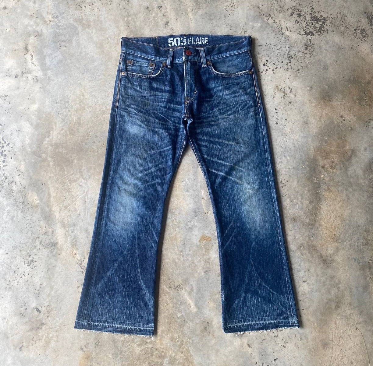 Edwin VINTAGE EDWIN LOT503 BLUETRIP FLARE DENIM FRAYED RELEASE HEM Size US 32 / EU 48 - 2 Thumbnail