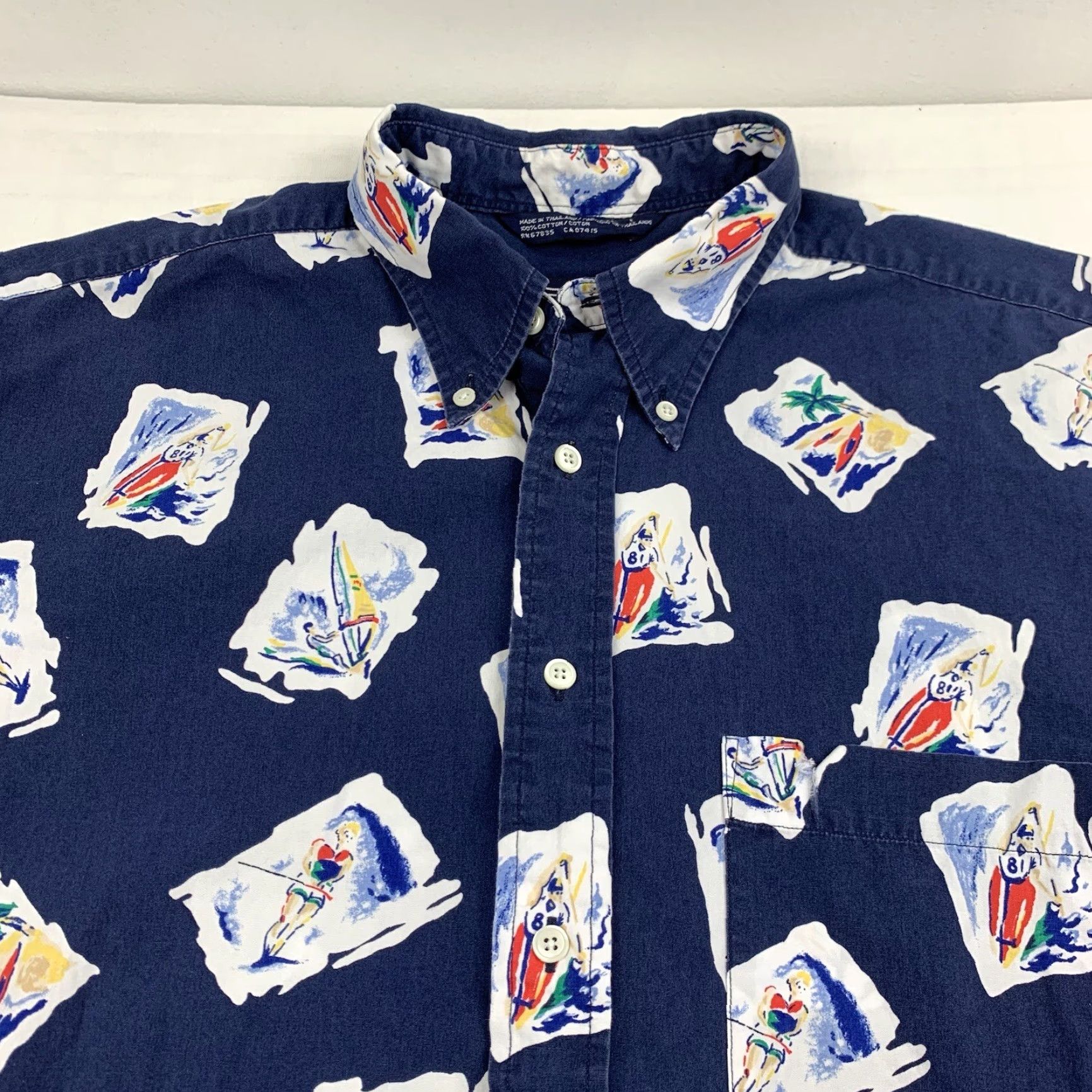 Nautica VINTAGE Nautica Button-Up Shirt Adult Large Blue Sailing Collar 90s Formal USA Size US L / EU 52-54 / 3 - 2 Thumbnail