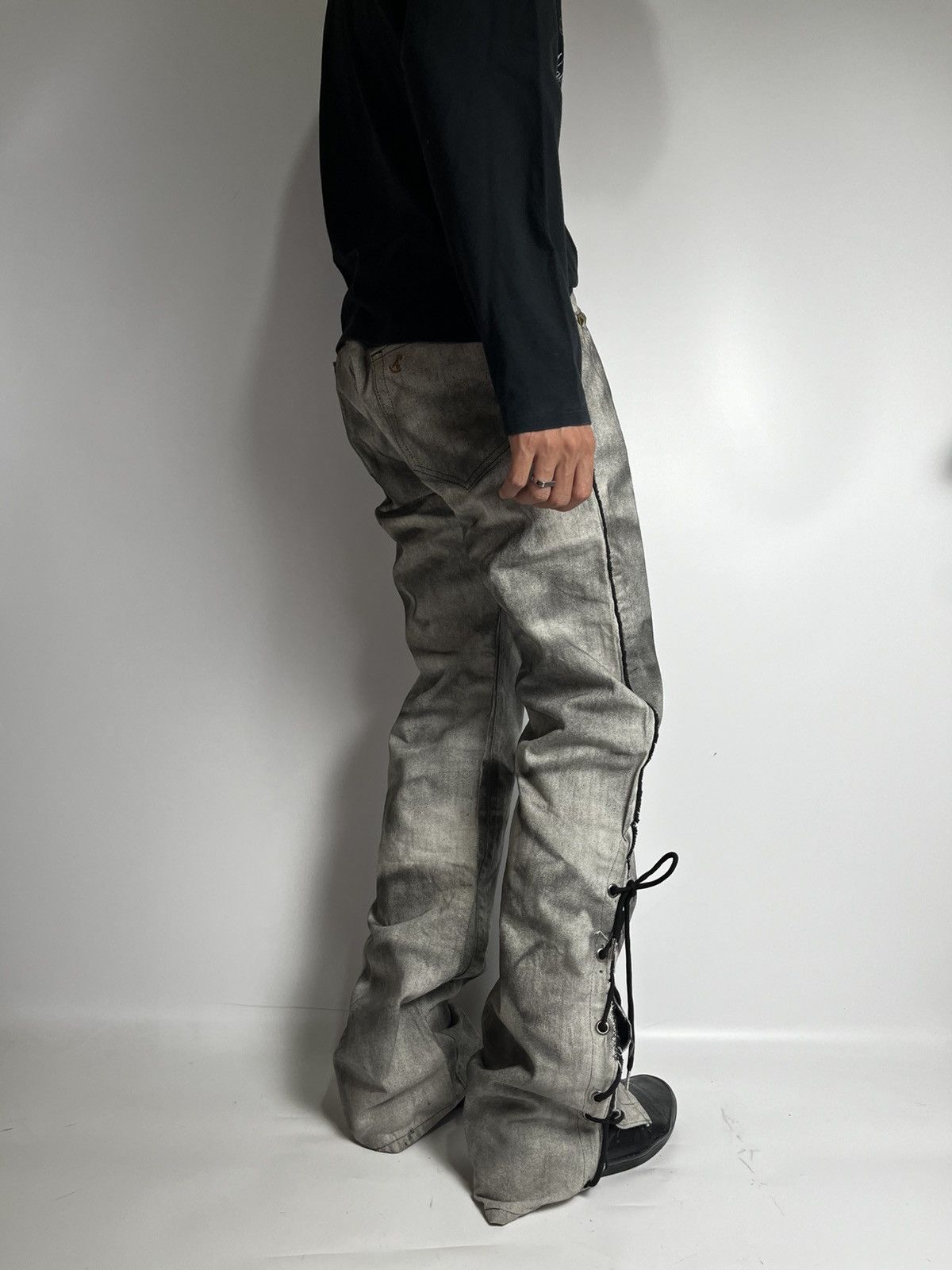 Le Grande Bleu (L.G.B.) Lace up acoustic smoke wash pant japanese brand Size US 32 / EU 48 - 4 Thumbnail