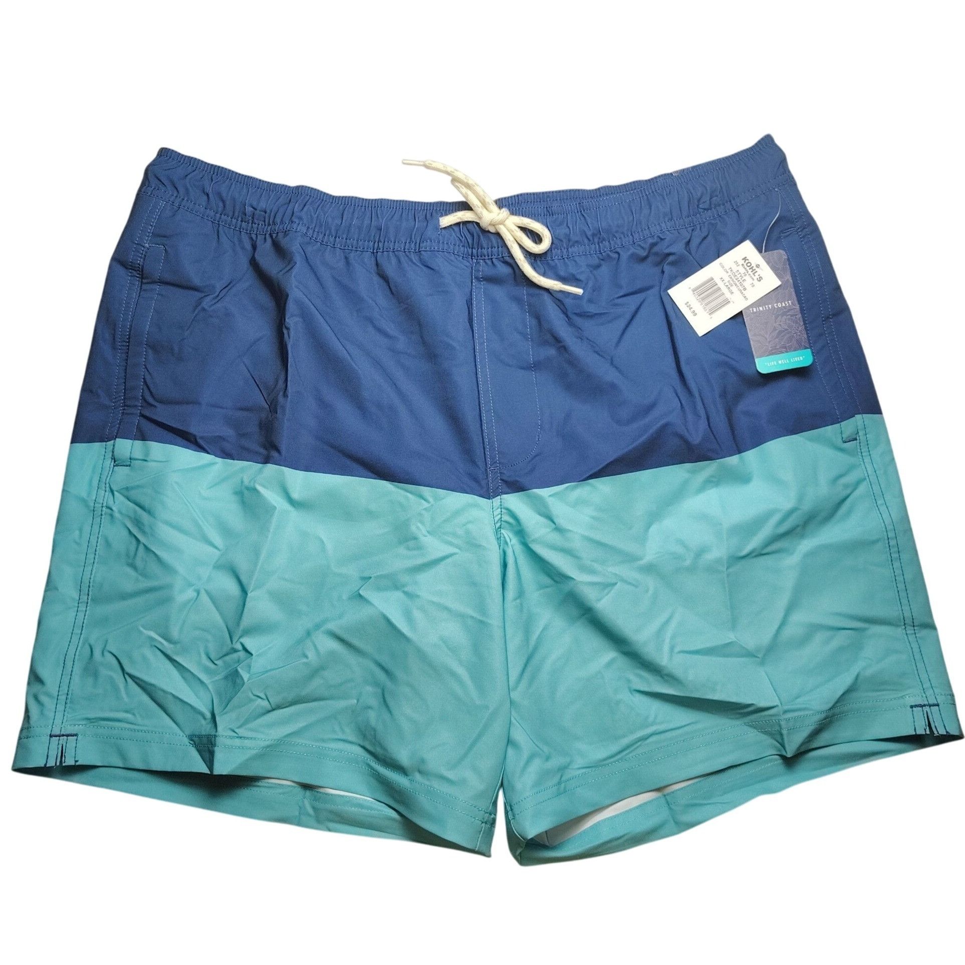 Other Trinity Coast Mens XXL Blue and Aqua Color Block Swim Trunks Size US 44 / EU 60 - 1 Thumbnail