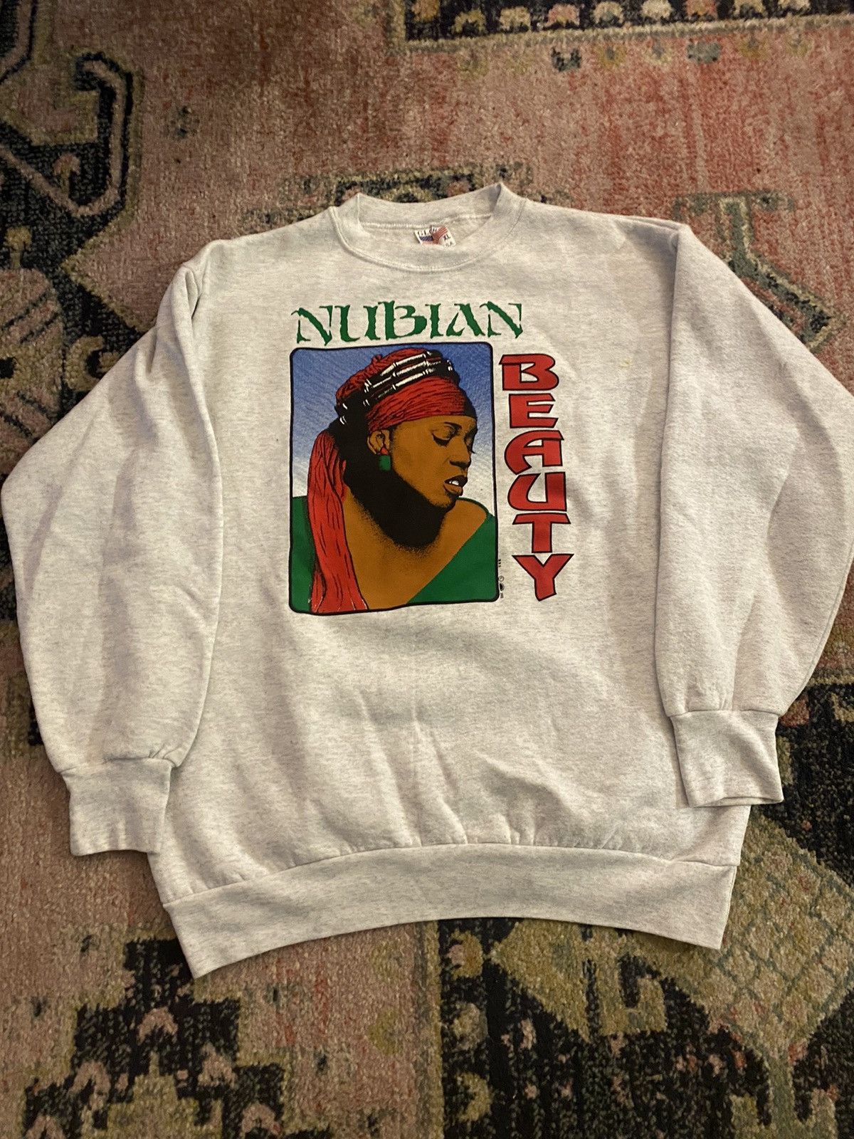 image of Vintage 90’S Black History Sweatshirt in Grey, Men's (Size XL)