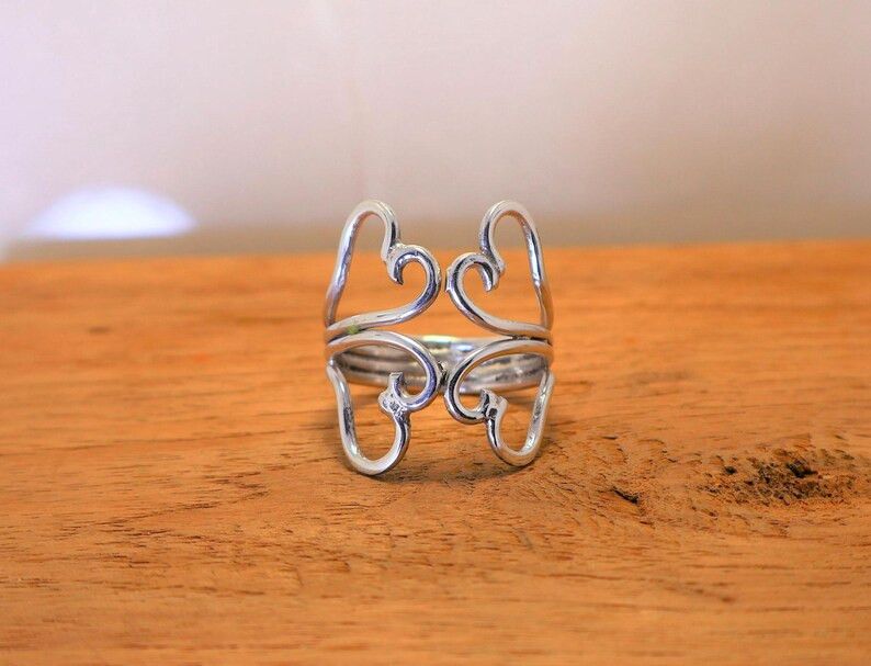 Handmade Handmade Silver Butterfly Ring, Sterling Silver Promise Ring Size ONE SIZE - 3 Thumbnail