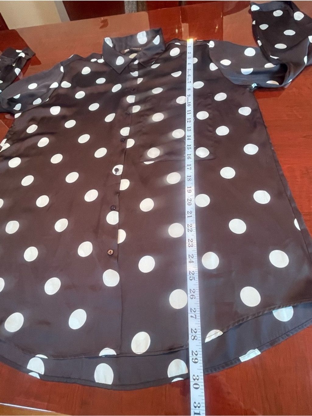 Zara Zara Satin Polka Dot Oversized Button Down Blouse XL Silky Size XL / US 12-14 / IT 48-50 - 6 Thumbnail