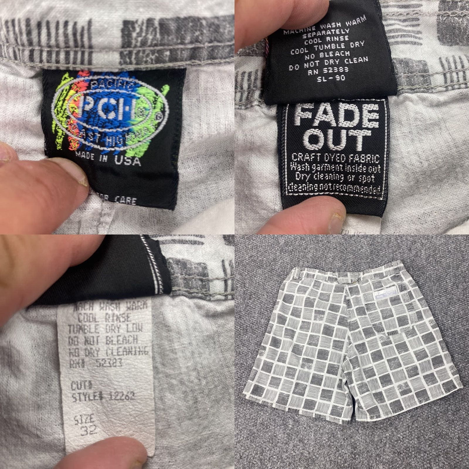 Vintage VINTAGE PCH Sand Gear Shorts Mens 32 Gray White Geometric Print 90s Beach Skate USA Casual Mens Sand Gear Shorts Size US 32 / EU 48 - 8 Thumbnail