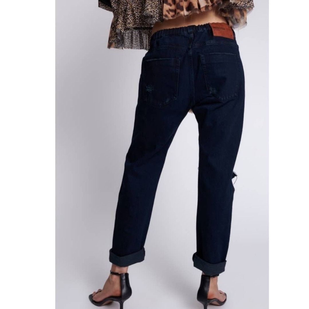 Free People New FP OneTeaspoon Shabbies Drawstring Boyfriend Jeans Size 28" / US 6 / IT 42 - 5 Thumbnail