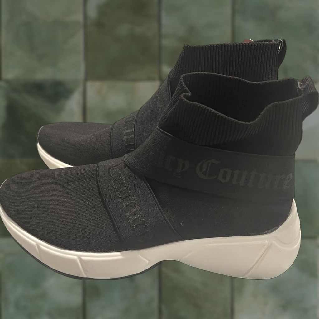 Juicy Couture JUICY Couture Ariella Black Knit High Top Women's Slip-On Sneaker Size 7.5 Shoes Cross Training Comfort M Width Sock-Style Sneaker Womens Size M / US 6-8 / IT 42-44 - 1 Thumbnail