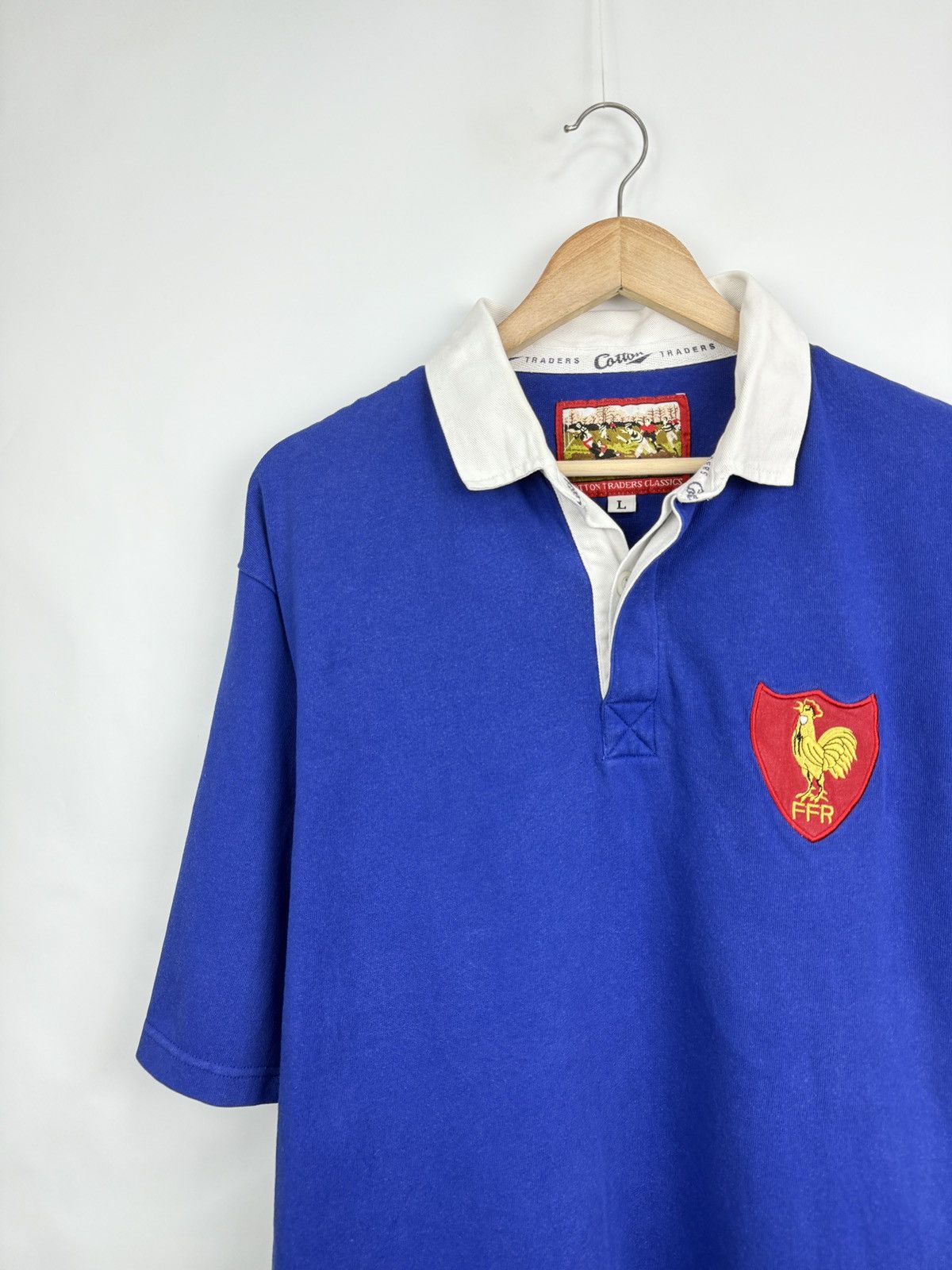 Cotton Traders 🏉🇫🇷 Vintage France Cotton Traders Rugby Polo Retro Rare Y2K Size US L / EU 52-54 / 3 - 3 Thumbnail
