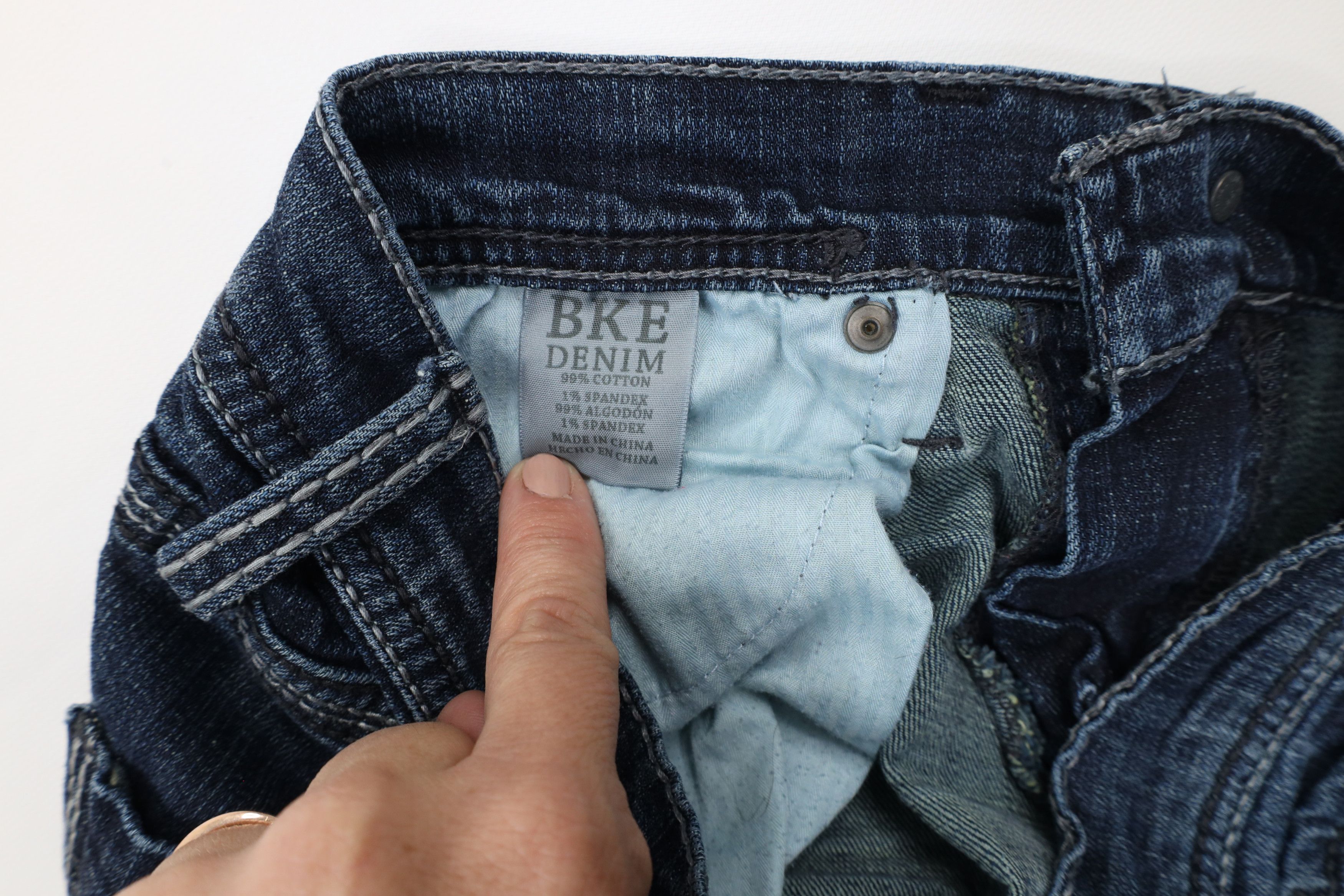 Vintage Buckle BKE Denim Stitch Stretch Flared Bootleg Denim Jeans Size 28" / US 6 / IT 42 - 8 Thumbnail