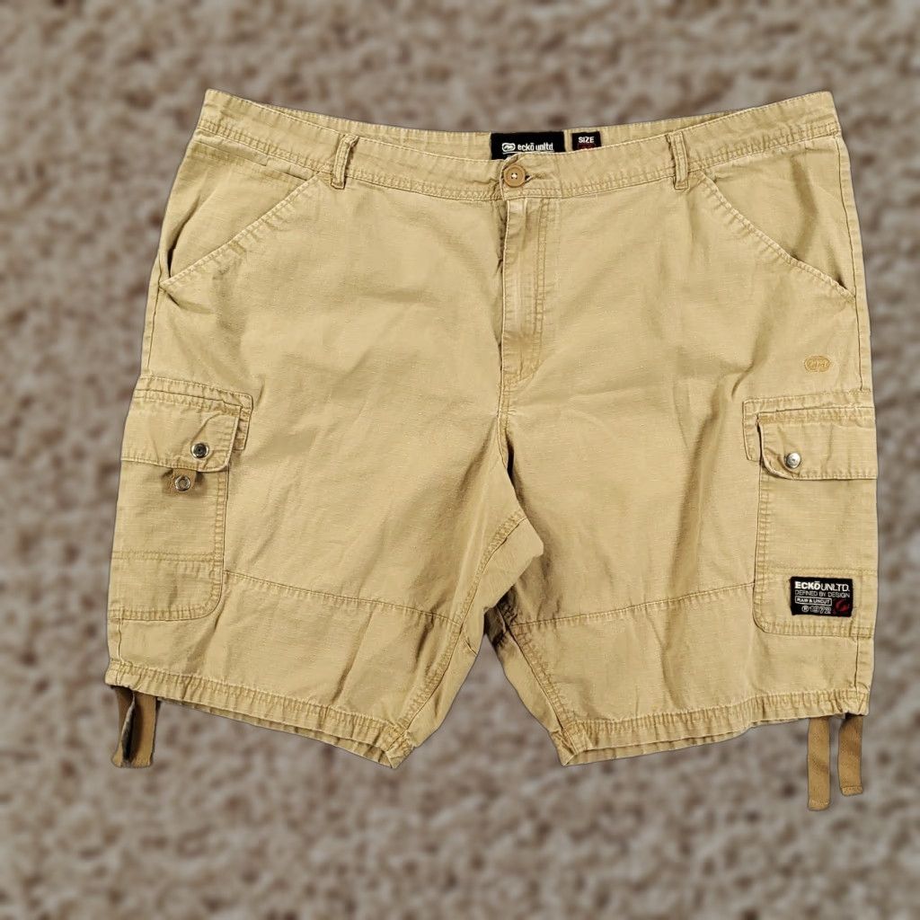 Ecko Unltd. VINTAGE Ecko Unltd Cargo Shorts Mens 46 Beige Distressed Ripstop 10 In Inseam Casual Outdoor Size US 32 / EU 48 - 1 Thumbnail